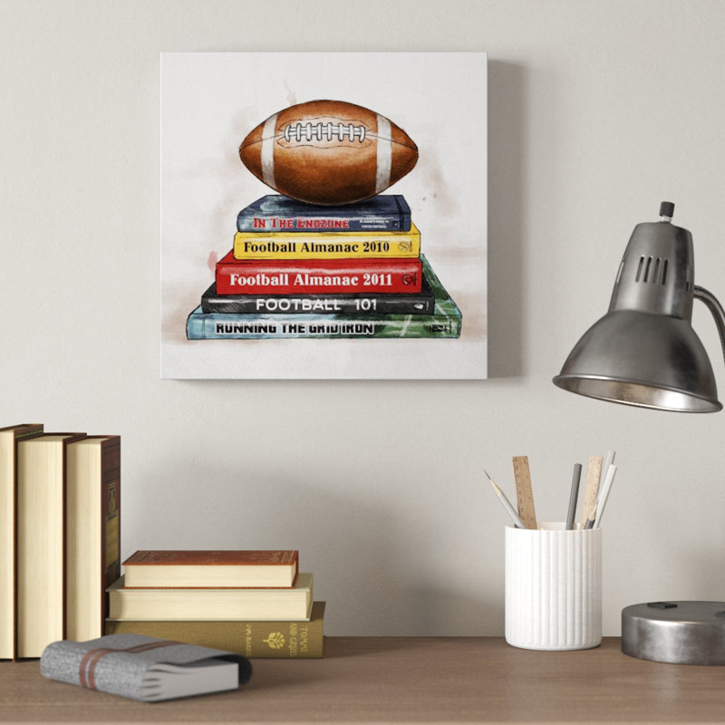 «Football Livres», impression sur toile tendue, H 12 po x l 12 po