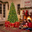 Arbre de Noël artificiel 7,5 pi 7,5 pi, pin vert complet à 1305 pointes avec 300 DEL 8 modes-1777756565