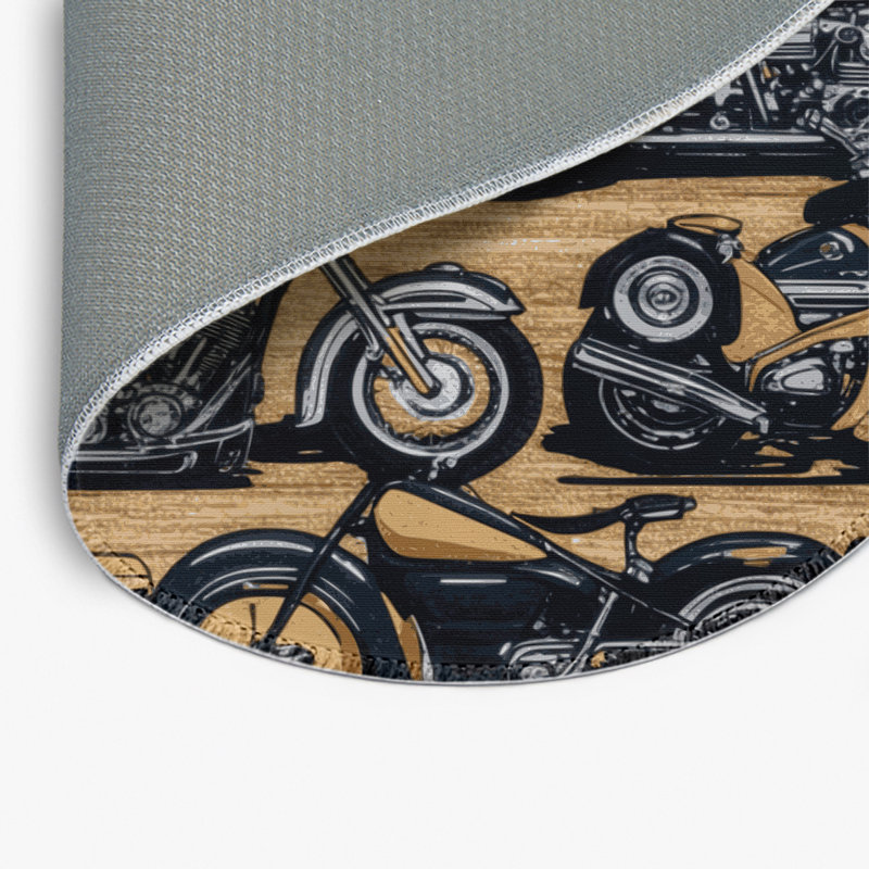 Tapis intérieur et extérieur noir Transport, Rond 5 pi