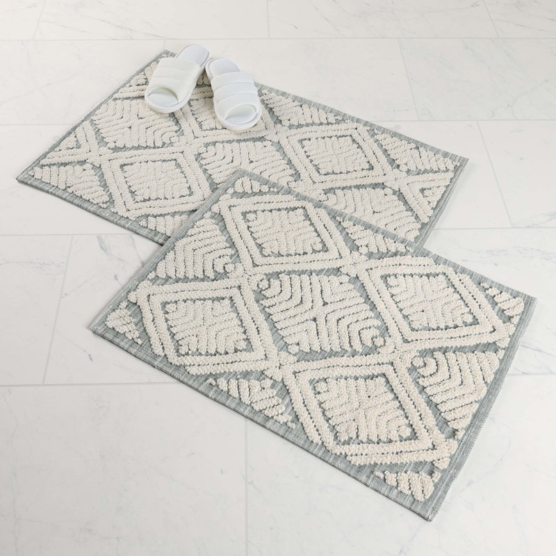Ensemble de tapis de salle de bain 2 pièces Ceton, LARGE- 2 pièces, Sauge