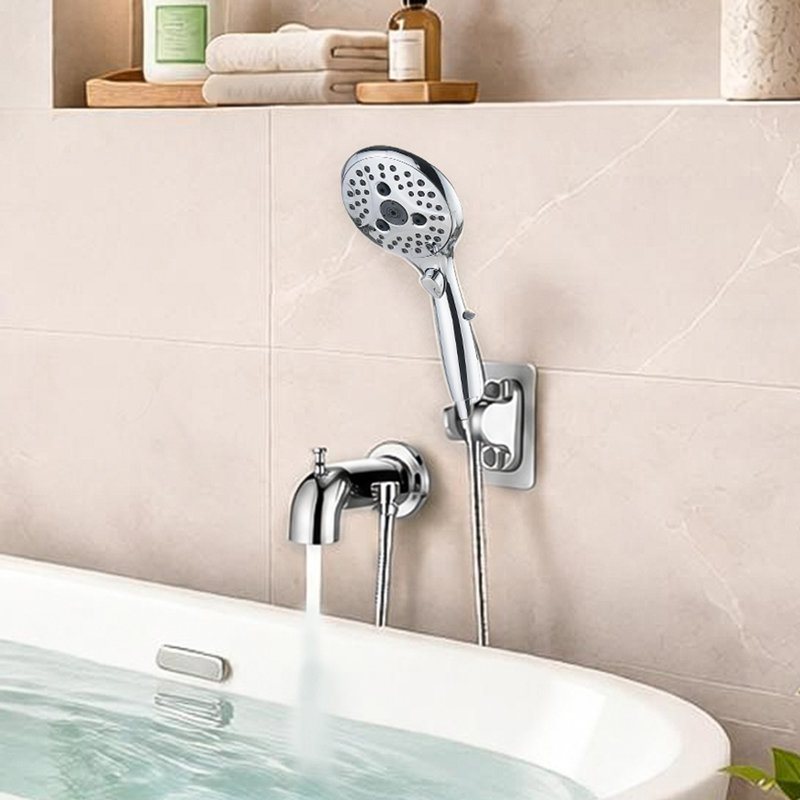 Robinet de baignoire à inverseur avec douche à main à 6 réglages Ift-Up, chrome, valve brute non incluse, Chrome