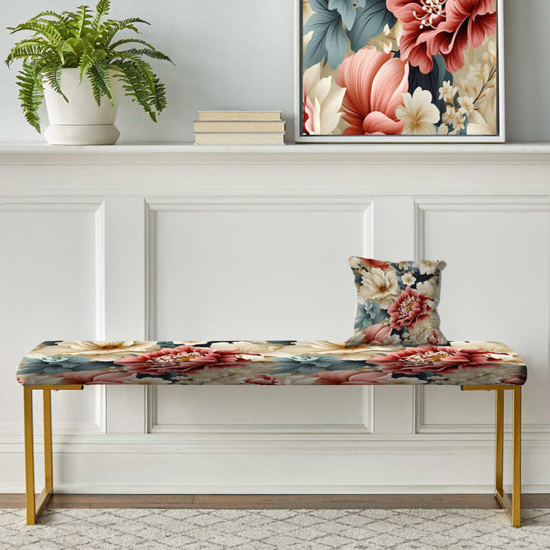 Upholstered Gold Bench, Lagos