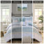 Literie en seersucker double / grand avec coussins décoratifs - Shabby chic en édredon imprimé floral de style jaune et bleu-129906198-129906199