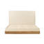 Tissu beige et grand lit en chêne-1074821613