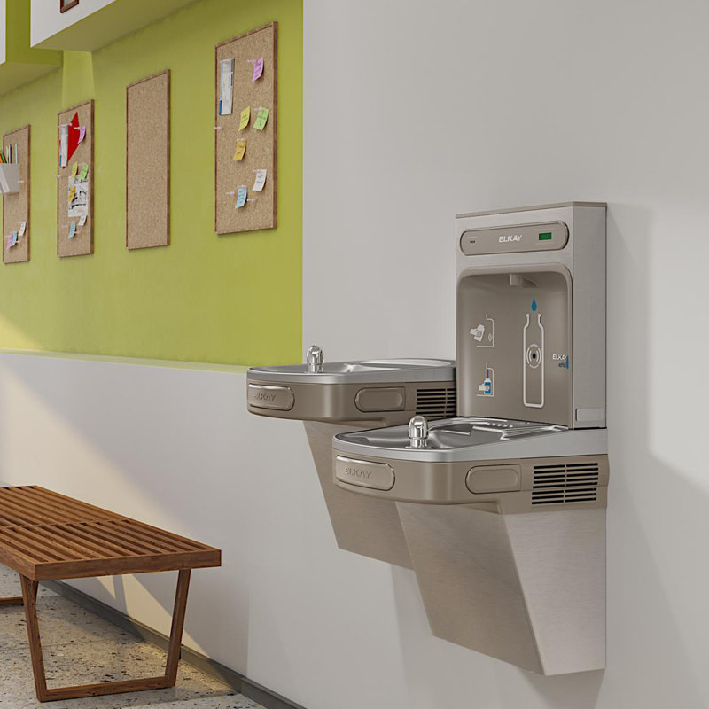 Station de remplissage de bouteilles murale et fontaines à boire