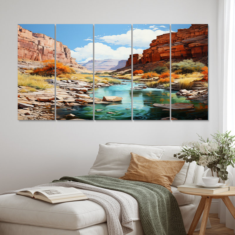 Neveda Canyon Scenery III - Paysages, ensemble de reproductions d'art mural en métal