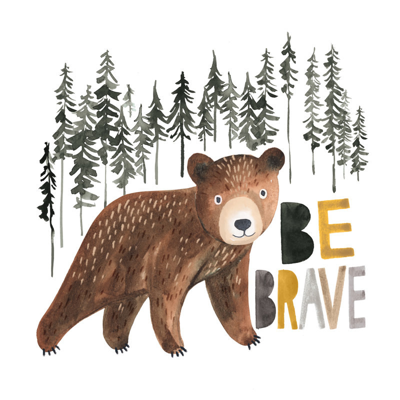 Bear Brave Adventure - Wrapped Canvas Art Prints, 122cm H x 122cm W