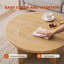Table basse ronde rustique Heranda 35,4 po, table centrale en bois avec base en forme de croix pour salon-934848198