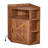 Corner Cabinet With Charging Station, Modern Home Office Storage Cabinet With 2 Outlets And 2 USB Ports, Triangle Bookshelf And Printer Stand With Barn Door For Small Spaces-1448005109