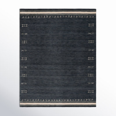 Santiago Charcoal Handmade Wool Geometric Rug
