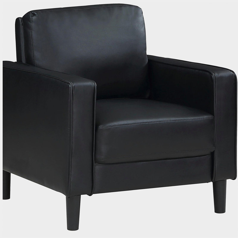 Fauteuil d'appoint rembourré Farallone, Noir