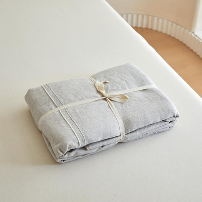 100% Washed Linen Duvet Cover Set-3 Pieces 1 Duvet Cover And 2 Pillowcases