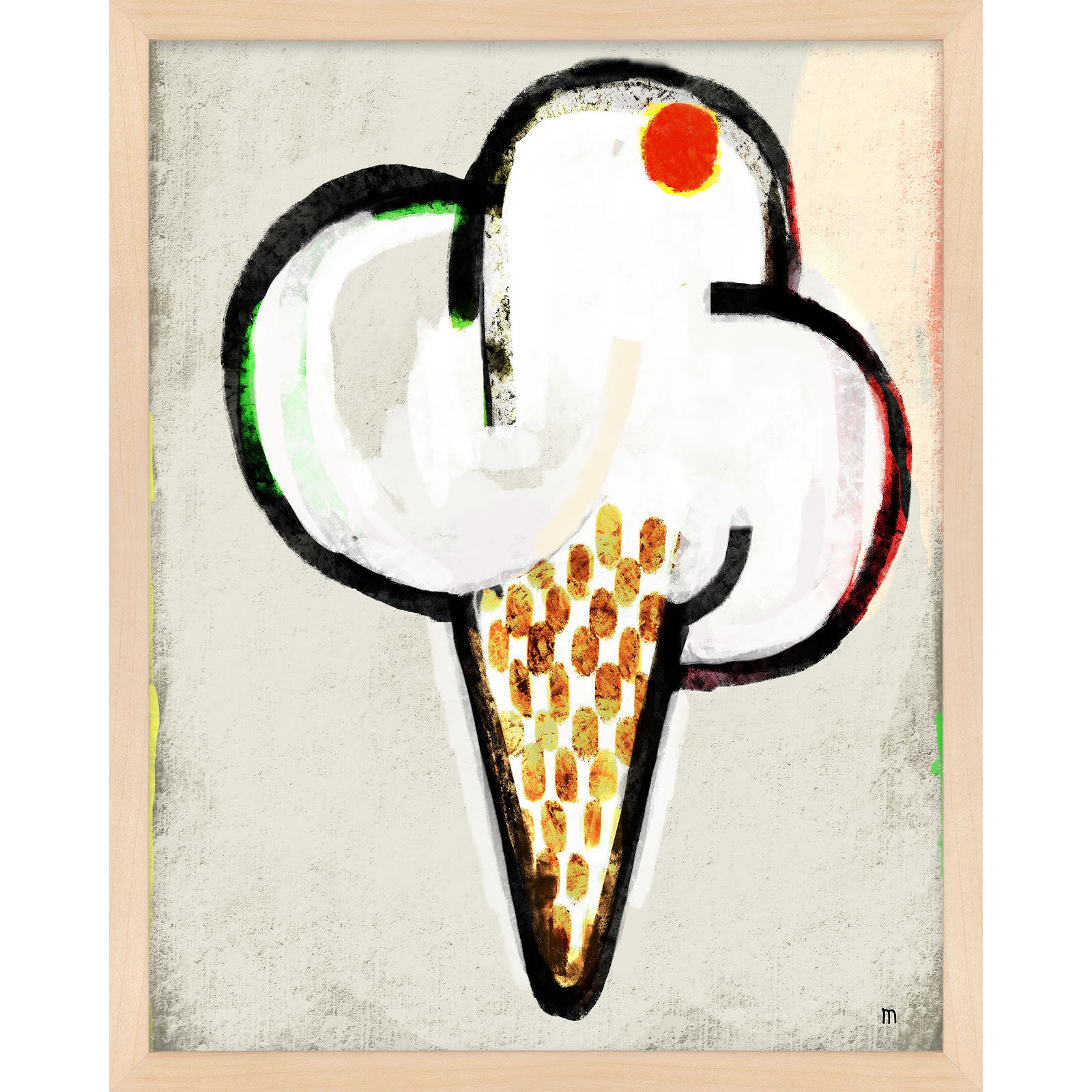 Threat by StudioM, Maple Framed Paper, 25" H x 20" W x 1.25" D