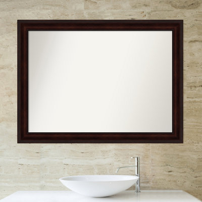 Miroir de salle de bain brun