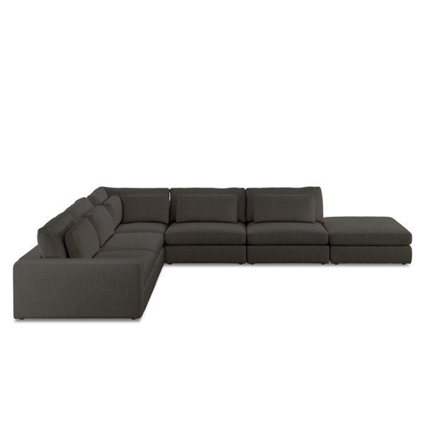 Ebern Designs Mosely 5pc Sectional W  Ottoman-landale Charcoal 