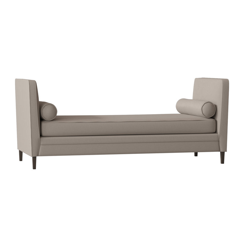 Lydia Upholstered Bench, Savona Butter, Brown Mahogany