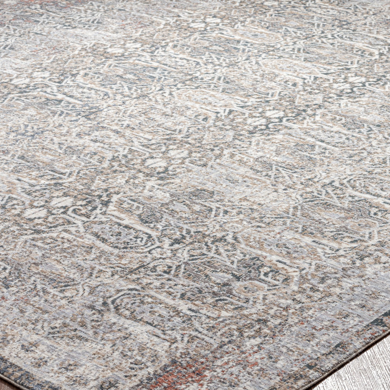 8 Area Rug in Charcoal/Beige, Rectangle 7'6" x 9'6"