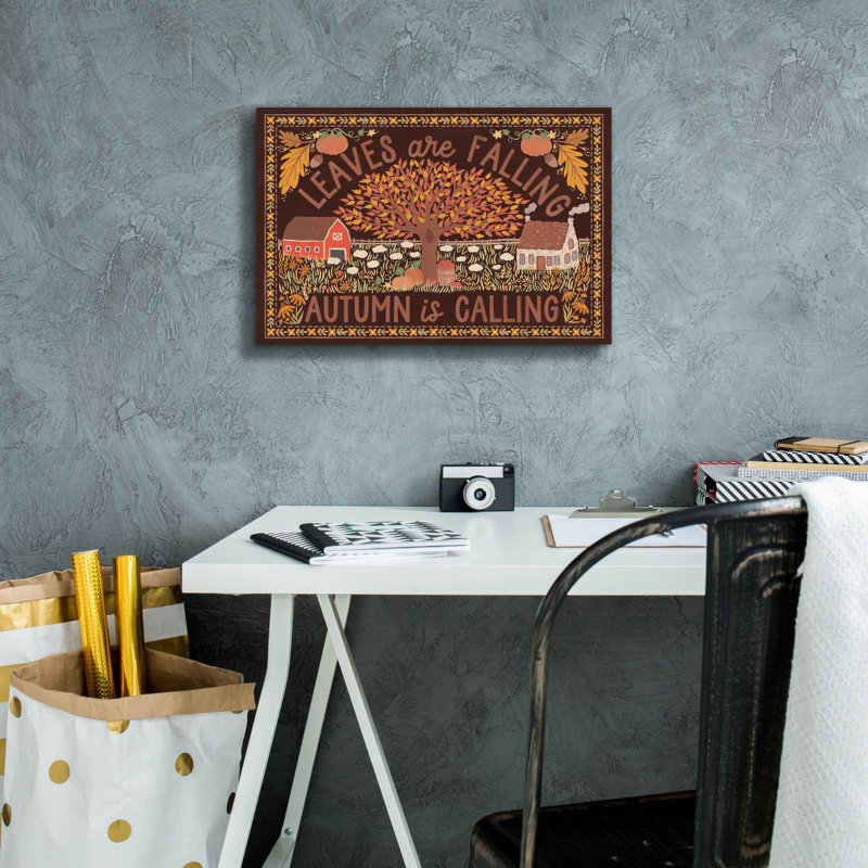 «Autumn Days 1 Dark» par Laura Marshall, art mural sur toile, H 12 po x l 18 po x P 0,75 po