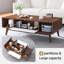 Modern Rectangular 100cm Four Leg Coffee Table with Storage-1370574659