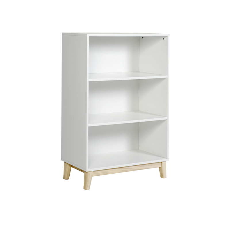 Bibliothèque de style moderne scandinave en pin massif brésilien avec 3 tablettes Caillier