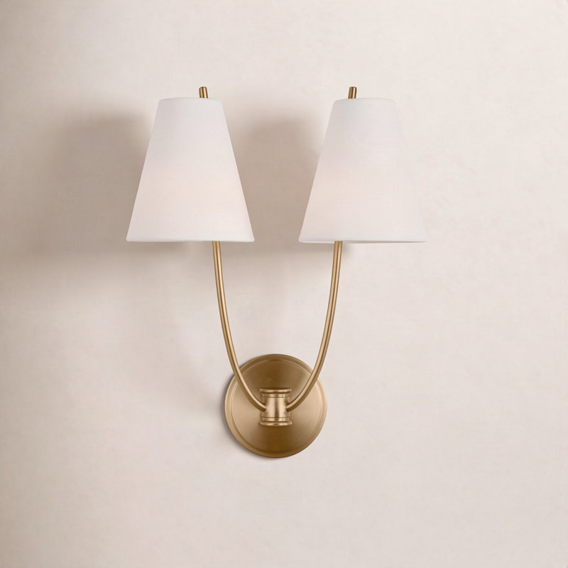 Marina 18 Double Sconce, Burnished Brass