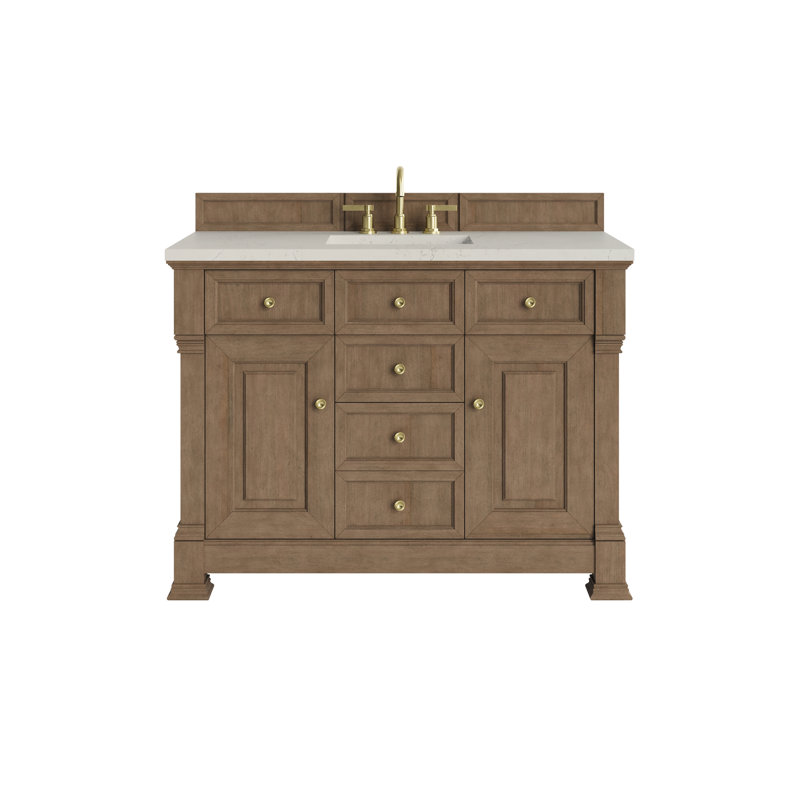 Brookfield 48'' W Single Vanity, Widespread, Victorian Silver, Black Onyx