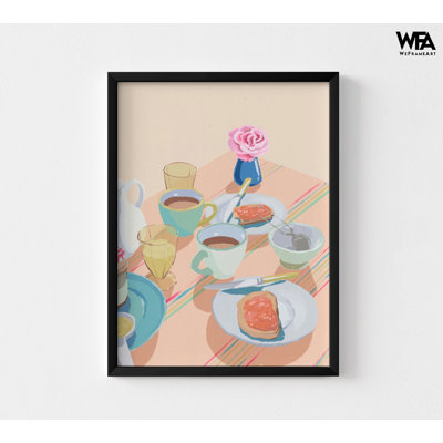 Coffee And Marmalade Painting Print, Framed Breakfast Painting, Food Painting Print, Tea Time Art, Framed Kitchen Art, Framed Wall Art