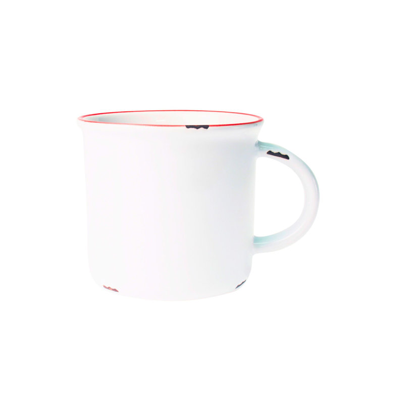 Canvas Home Tinware Stoneware Coffee Mug 16oz, Red/Plum/Pink/White