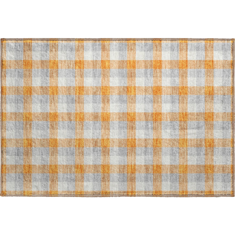 Premium Machine Washable Crumley AMF1053 Plaid Rug