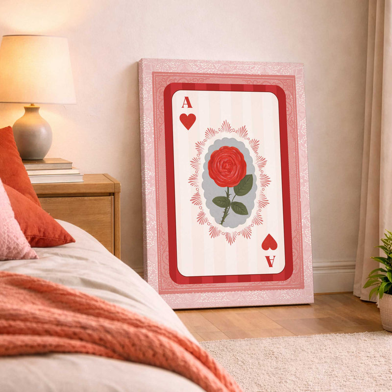 As de roses, Toile tendue, Toile tendue, H 18 po x l 12 po
