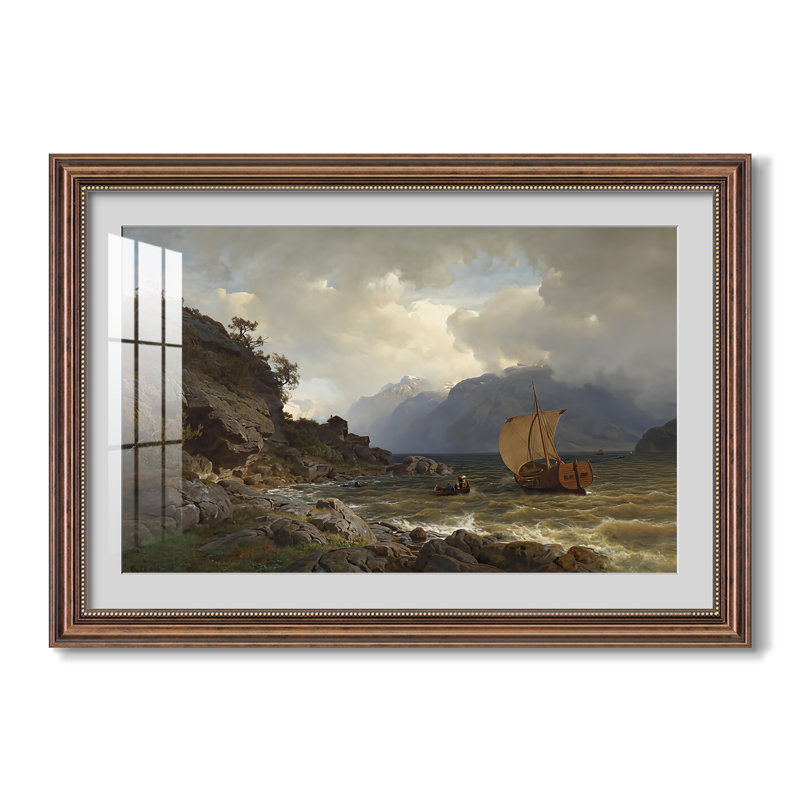 Côte ouest de la Norvège, 1862 - Hans Gude - Estampe encadrée sur mesure, 24x34 INNER SIZE, Framed Print with Mat