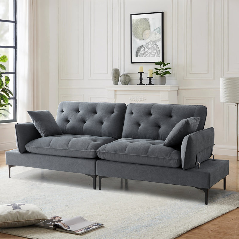 Upholstered Loveseat Sofa, Gray