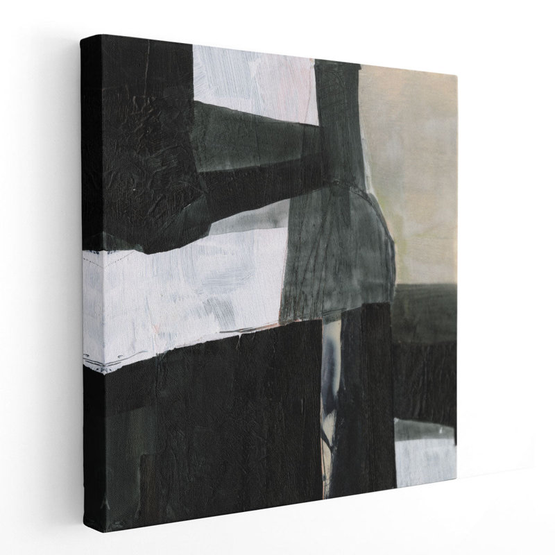 Deconstructed Ebony II Black and White - Canvas Print Wall Art, 24" H x 24" W