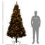 Arbre de Noël noir, 7,5 pieds de hauteur, 500 lumières blanc chaud, 1346 branches à branches