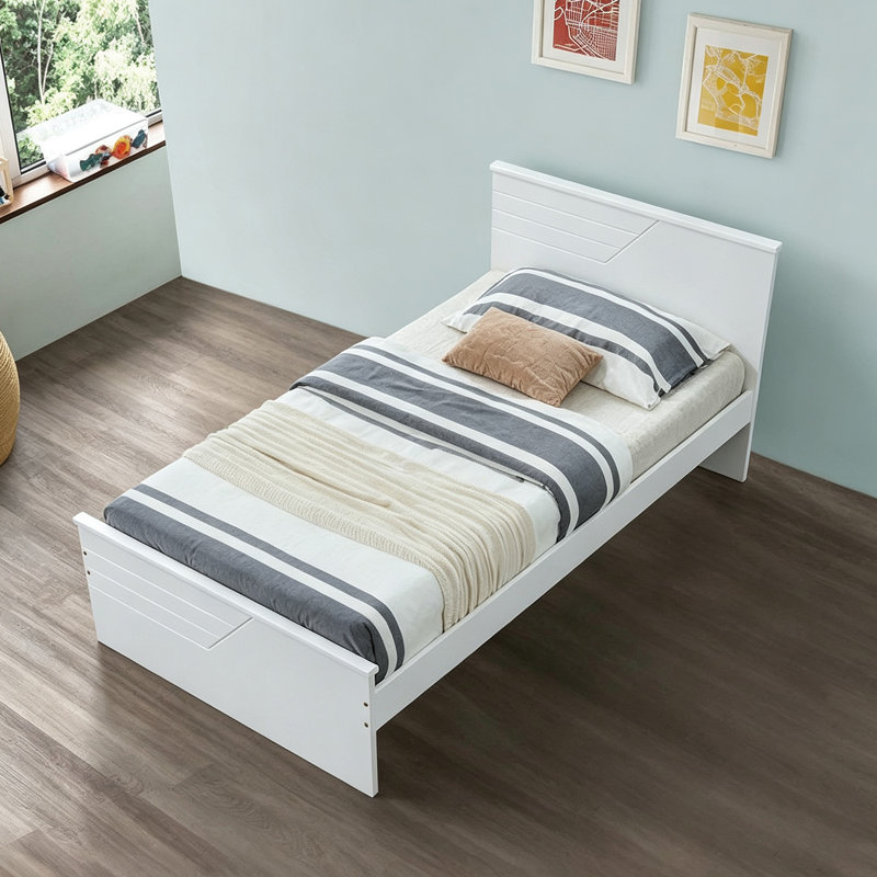 Modern White Twin Bed