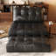 Coussin de canapé modulaire en similicuir noir