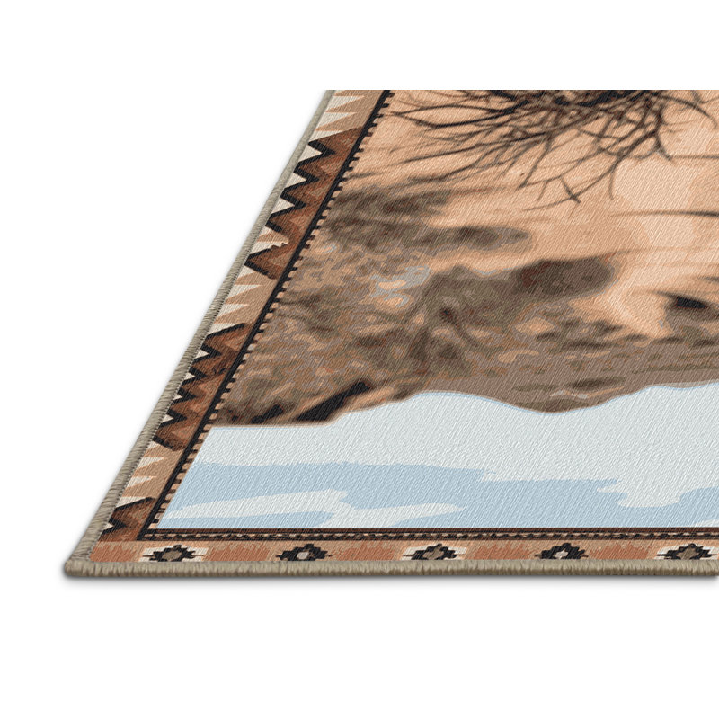  Washable Tumbleweed Trails Southwestern Area Rug, Runner 2' x 4'