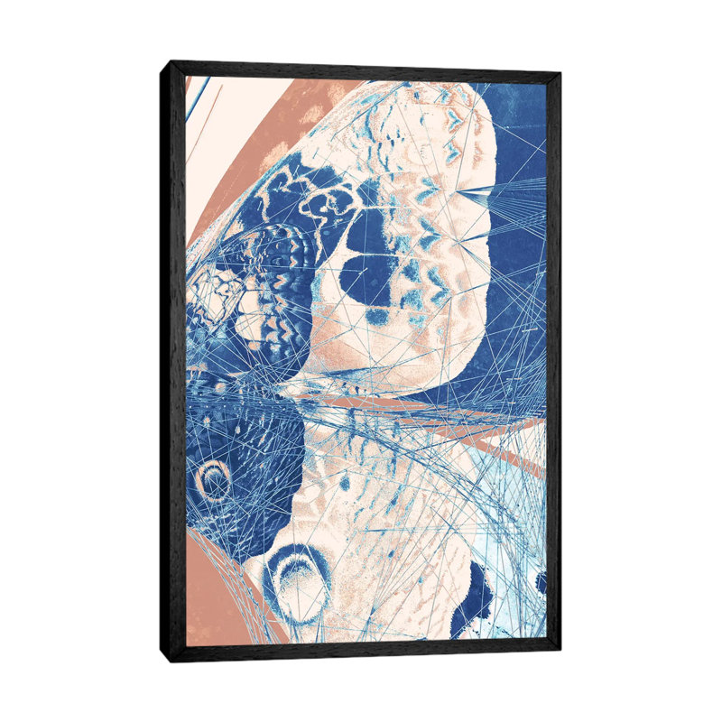 Butterfly Triptych III - Painting on Canvas, Black Framed, 101.6cm H x 66.04cm W x 3.81cm D