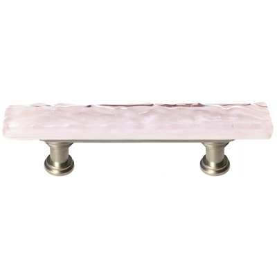 Glacier 3" CTC Skinny Rose Glass Decorative Hardware Cabinet Bar Pull