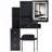 29.2" Small Size Left Bedside Cabinet Vanity Table   Cushioned Stool, 2 AC 2 USB Power Station, Hair Dryer Bracket, Extra Large Touch Control Sliding LED Mirror, Tri-Color Switching, Brightness Adjust