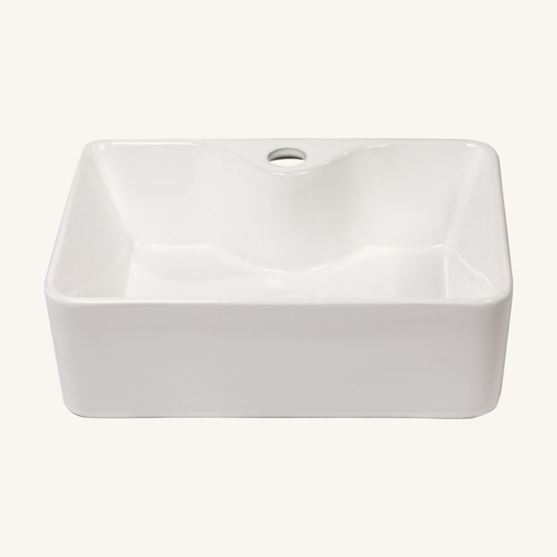 Lavabo de salle de bain rectangulaire en céramique blanche 16 "X12"
