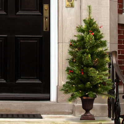Sapin de Noël artificiel vert 3,5 pi avec 50 lumières
