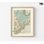 Europe de la mer du Nord - perthés, affiche de la mer d'Atlas, carte de la mer, affiche de la mer européenne