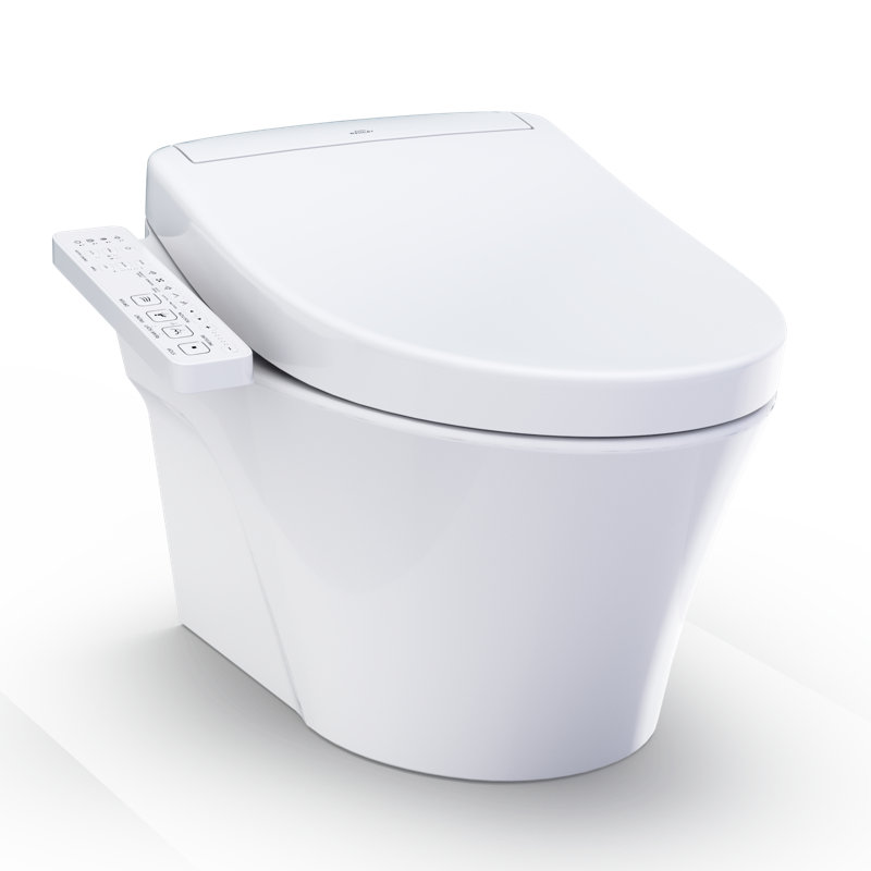 TOTO® WASHLET®+ AP Wall-Hung Elongated Toilet and WASHLET S2 and DuoFit® In-Wall 0.9 and 1.28 GPF Dual-Flush Tank System, Matte Silver - CWT4263346CMFG#MS