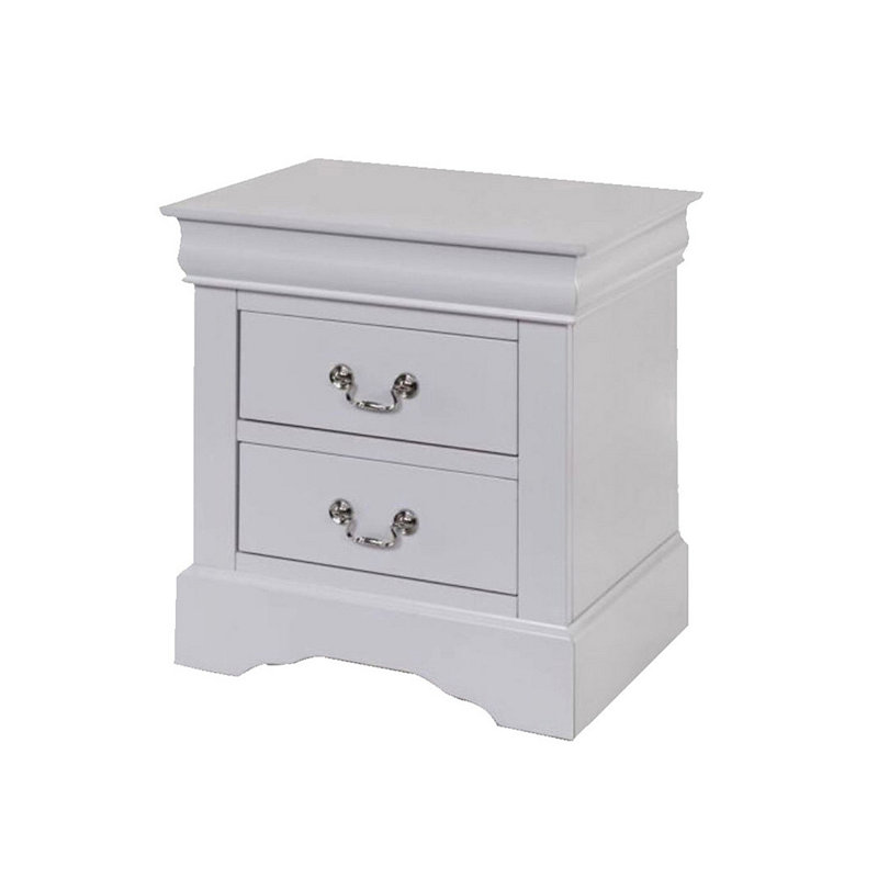 2 Drawers Solid Pine Nightstand