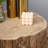 Tree Stump Stool, Decorative Side Table with Round Tabletop, with Wood Grain Finish,Natural