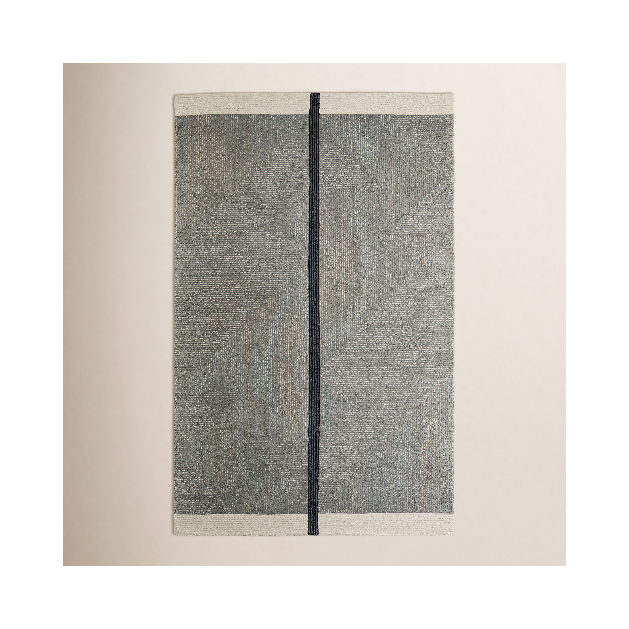 Nio Handmade Gray/Black/Ivory Rug, Rectangle 9' x 12'