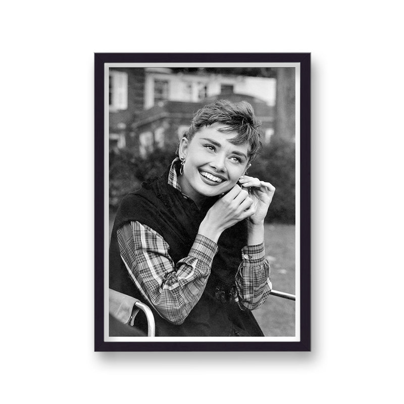 Audrey Hepburn Off Screen Relaxed Portrait - Single Picture Frame Print