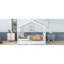 Lit double pleine grandeur en bois avec tiroirs, blanc