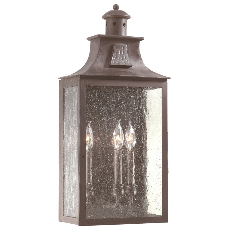Newton Wall Light, 19.5" H x 8.75" W, No (w/ Clear Seeded Shade)
